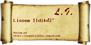 Lissem Ildikó névjegykártya